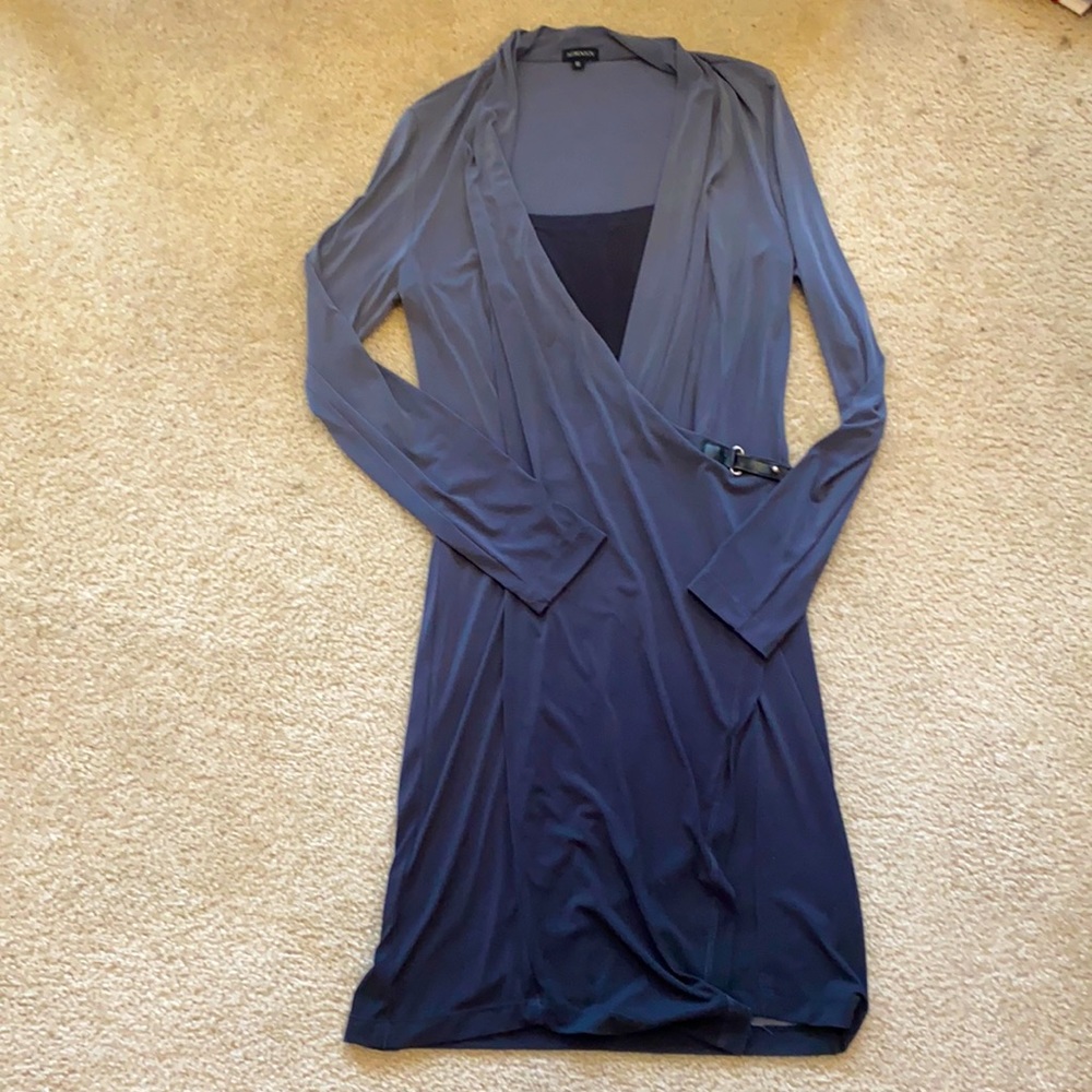 Komarov small grey to black long sleeve dress